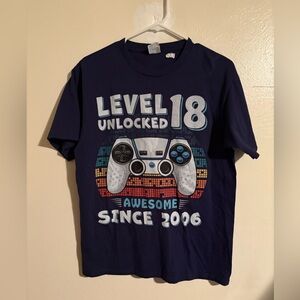 Port And Company Navy 'Level 18 Unlocked' Video Game Tee